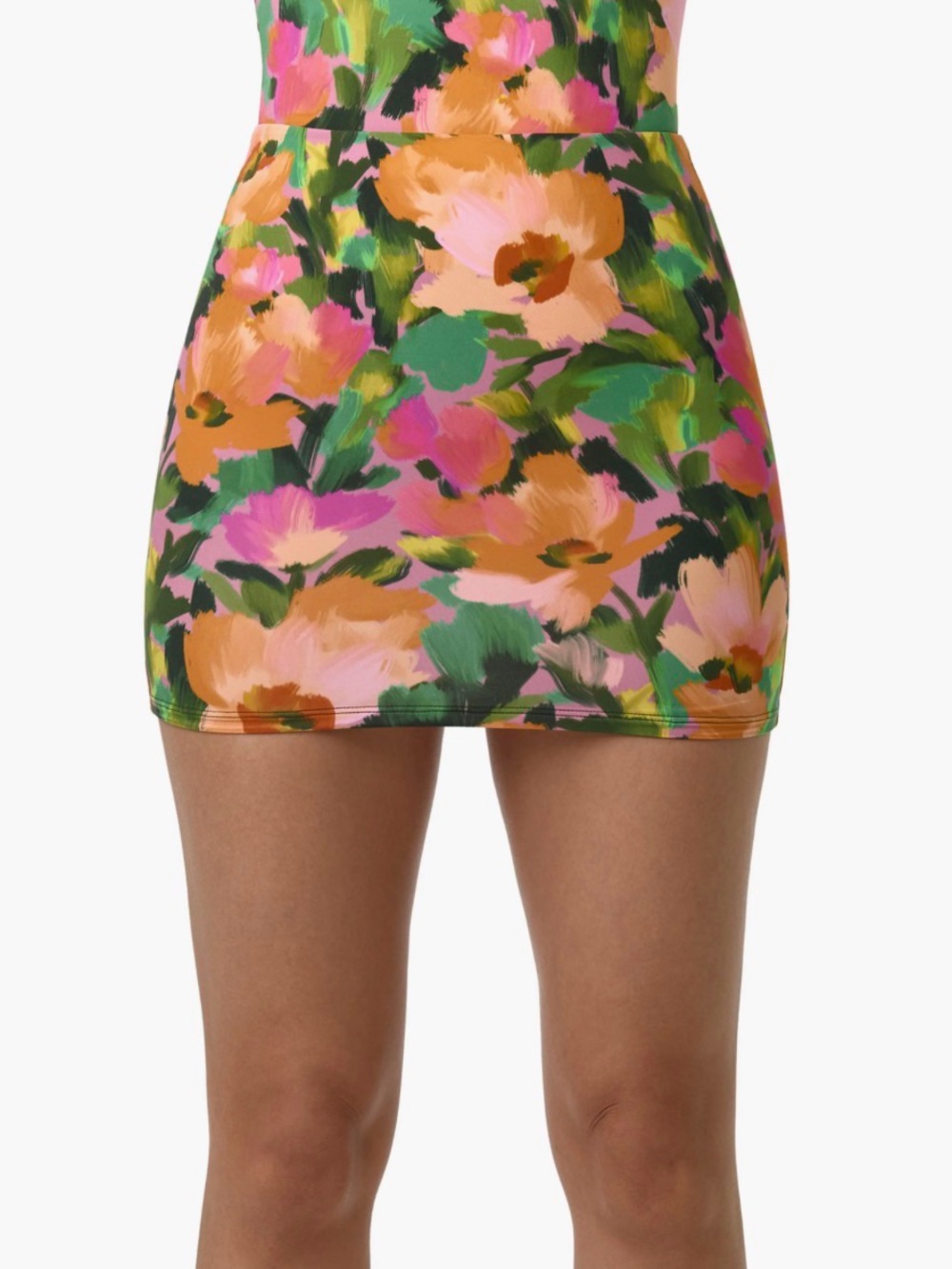 Floral Bodycon Mini Skirt in Multicolor